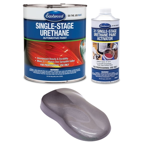 Eastwood 3:1 Chop Top Silver Metallic Single Stage Urethane Automotive Spray Paint 1 Sprayable Gallon Kit