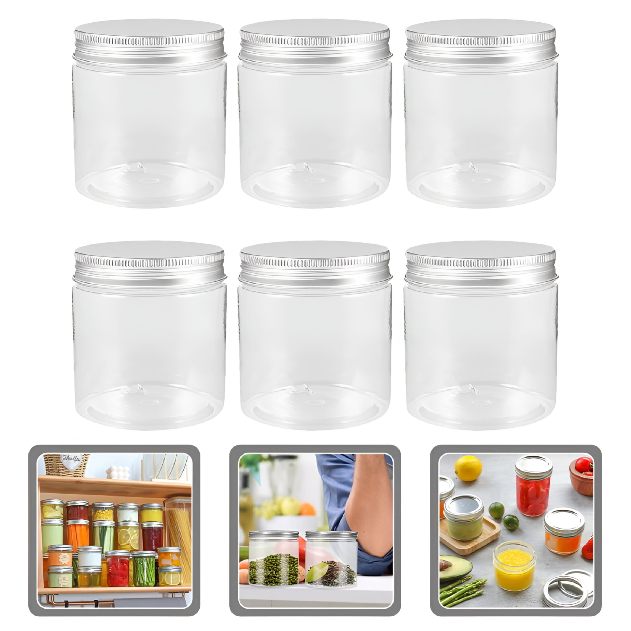 ACDANC 12 Pcs Aluminum Lid Jars Glass Jar with Lid Small Jar Fruit Jars Candle Jars Storage Jar