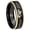 Black And Gold Step Edge, variant on Deer Hunting Concave Black Tungsten Men Ring 10MM