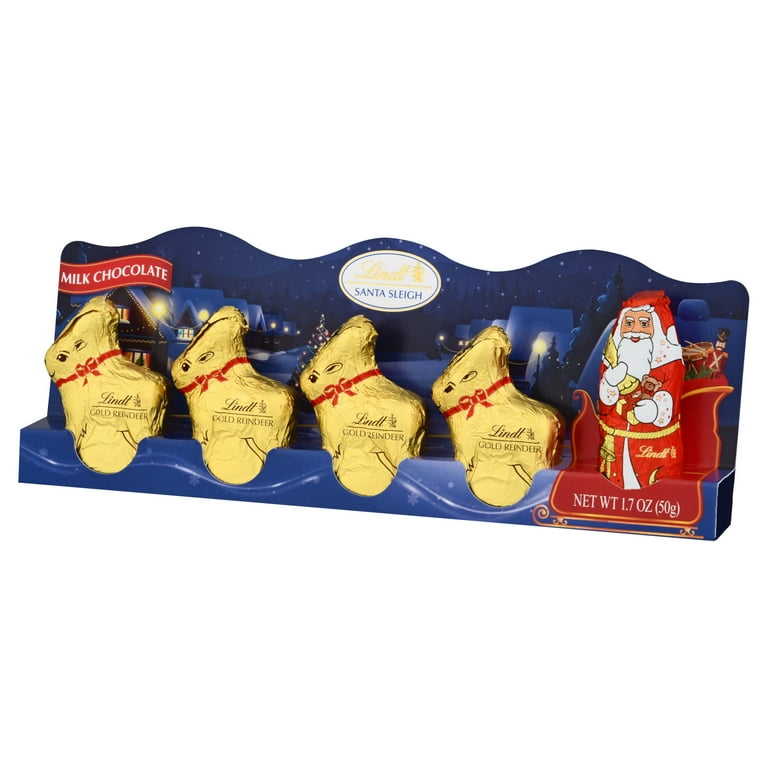 Lindt Christmas Mini Sleigh Swiss Milk Chocolate Candy, 1.7 oz., 5