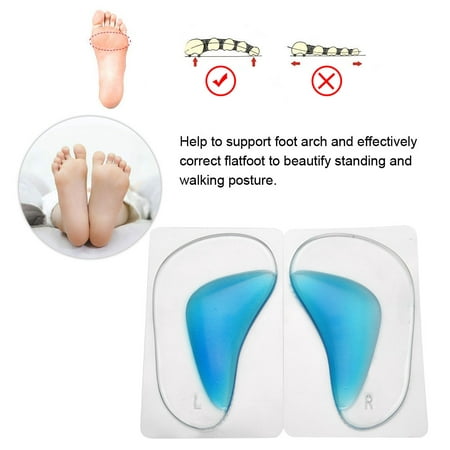 2 Pairs/Set Orthotic Silicone Feet Foot Arch Support Cushion Shoe Insoles Pads, Orthotic Support,Orthotic