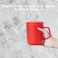 thumbnail image 6 of Ceramic Coffee Mug with Lid & Stainless Steel Filter 15oz - Heat-Resistant Office/Business Cup, 2-in-1 Lid Design for Tea/Coffee, Matte Finish & Dishwasher Safe (Home/Office/Gift) Red, 6 of 8