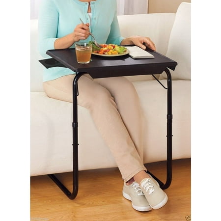 Portable Foldable TV Tray Table - Laptop, Eating, Drawing Tray Table Stand with Adjustable Tray With Sliding Adjustable Cup Holder