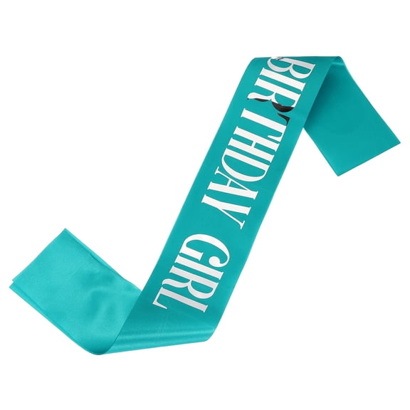 Uxcell Birthday Girls Sash with Pin Silver Lettering Party Favors Supplies Decorations Accessories for Women Costume Gifts Sweet Birth Day, Turquoise