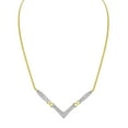 thumbnail image 3 of 14k Yellow and White Gold 2 cttw Diamond "V" Shape Statment 18" Necklace (H-I,SI2-I1), 3 of 7