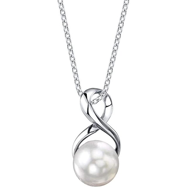 Collar con colgante de perlas de agua dulce brillar perlas cultivadas blancas