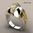 thumbnail image 6 of PERITANG Mens Titanium Ring Wedding Band Cubic Zirconia 14K Gold Plated Fish Mouth Shape Ring MEN'S Accessories With White Gift Box, 6 of 8