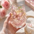 thumbnail image 5 of Stemless Glass | Aesthetic Decor Cat Design Aesthetic Glass Cup | Housewarming Gift for Cat Lovers | Pink Kitchen Decor, 5 of 6