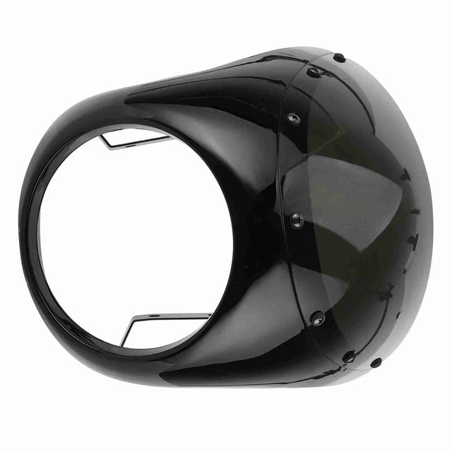 Parabrisas 7 Pulgadas Faro Carenado Deflector De Viento Parabrisas Universal Para Motocicleta Lente Negra Brillante