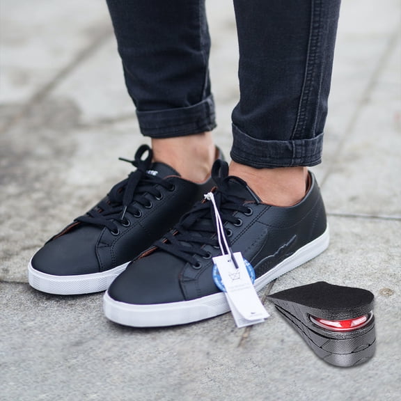 LOLIPPYY 1 Pair Black Height Increase Insoles Invisible Lightweight Inserts for Sneakers and Boots