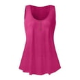 thumbnail image 5 of Qwertyu Plus Size Tank Tops for Womens Casual Summer Boho Shirts with Button Loose Sleeveless Tunic Tops Hot Pink XL, 5 of 7