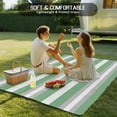 thumbnail image 5 of Fsddascl Green Grey Stripe Outdoor Rug for Patio/Deck/Porch, Non-Slip Large Area Rug 4 x 6 Ft, Minimalist Farmhouse Striped Indoor Outdoor Rugs Washable Area Rugs, Reversible Camping Rug Carpet, 5 of 5