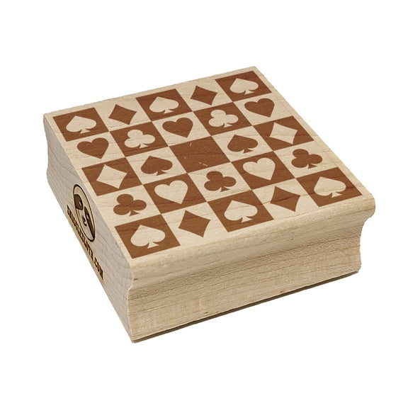 Checkered Card Suits Games Square Rubber Stamp Stamping Scrapbooking Crafting - Small 1.25in