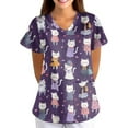 thumbnail image 6 of BDPORKAS Scrubs for Women Nursing Uniform Lightweight Short Sleeve Scrubs Cute Animal Graphic Print Soft V Neck Working Tshirts with Pockets, 6 of 6
