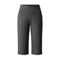 thumbnail image 7 of Women's Bermuda Shorts with Pockets Crossover High Waist Long Shorts for Women 11" Knee Length Workout Pant (M, Dark Gray), 7 of 7