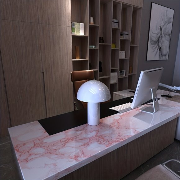 1 Roll Pink Glossy Marble Pattern Thick Sticky Wallpaper, Kitchen Bathroom Desktop Furniture Renovation Gift, Wall Decoration For Home, Decorative Wallpaper, 17.74.7*78.74in