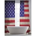 thumbnail image 6 of Sheer Curtains 84 Inches Long, American Flag Light Filtering Window Curtains for Living Room/Bedroom, USA Flag Retro Rod Pocket Voile Sheer Curtain Drapes, 52"W x 84"L, 2 Panels, 6 of 8