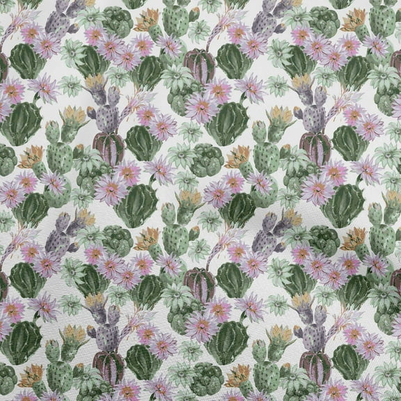 oneOone Polyester Spandex Pear Green Fabric Cactus Sewing Material Print Fabric By The Yard 56 Inch Wide
