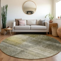 Addison Rugs Chantille Indoor/Outdoor Transitional Modern Taupe Washable Round Rug, 8' x 8'