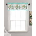 thumbnail image 3 of Easter Green Truck Linen Curtain Valance for Bedroom/Bathroom/Kitchen/Office/Living/Dining Room Windows,Farmhouse Eggs Tulip Wood Grain Rod Pocket Topper Drapes Decorative Cafe Drapery Panel 42x12, 3 of 6