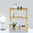 thumbnail image 2 of 3-Tier Bathroom Countertop Organizer, Gold Bathroom Vanity Makeup Perfume Storage Basket, 2 of 20