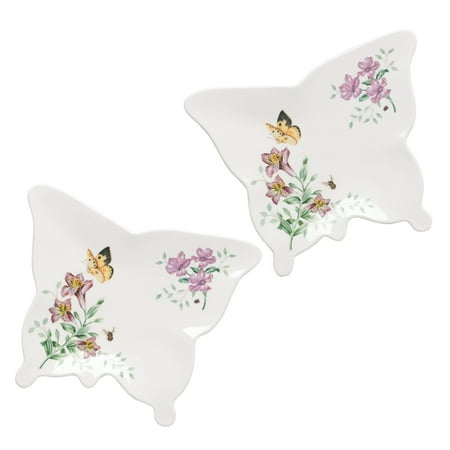 Lenox Butterfly Meadow 7 Piece - Lenox 866000 Butterfly Meadow Melamine Butterfly Trays (Set of 2), Small, Multicolor