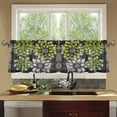 thumbnail image 4 of Yayeee Kitchen Curtains Tier Set of 2 Light Filtering 57"x24" Over Sink Window Panels, Gray Floral, 4 of 7