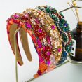 thumbnail image 2 of Colorful Retro Exaggerated Headband with Rhinestones - Handmade Crystal Hair Accessory for Women and Girls, 2 of 3