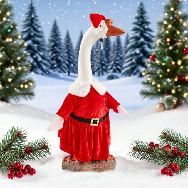 Gooses Porch Clothes Pet Costume Christmas Set Gooses Standing Outfits For Holiday Decor