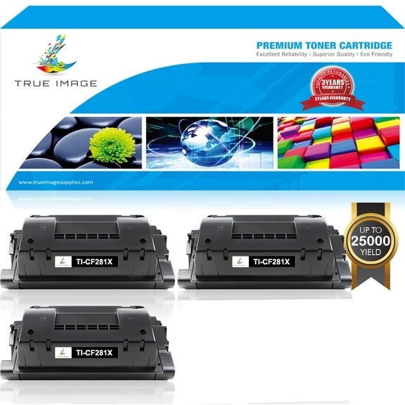 True Image Compatible Toner Cartridge for HP CF281A CF281X LaserJet Enterprise MFP M630h M630dn M630f M630z Black 3-Pack