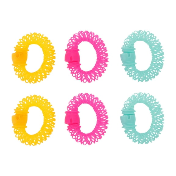 Unique Bargains 6pcs Durable Large Bangs Hair Rollers for Women 3.15"x2.36" Rose Red Blue Yellow