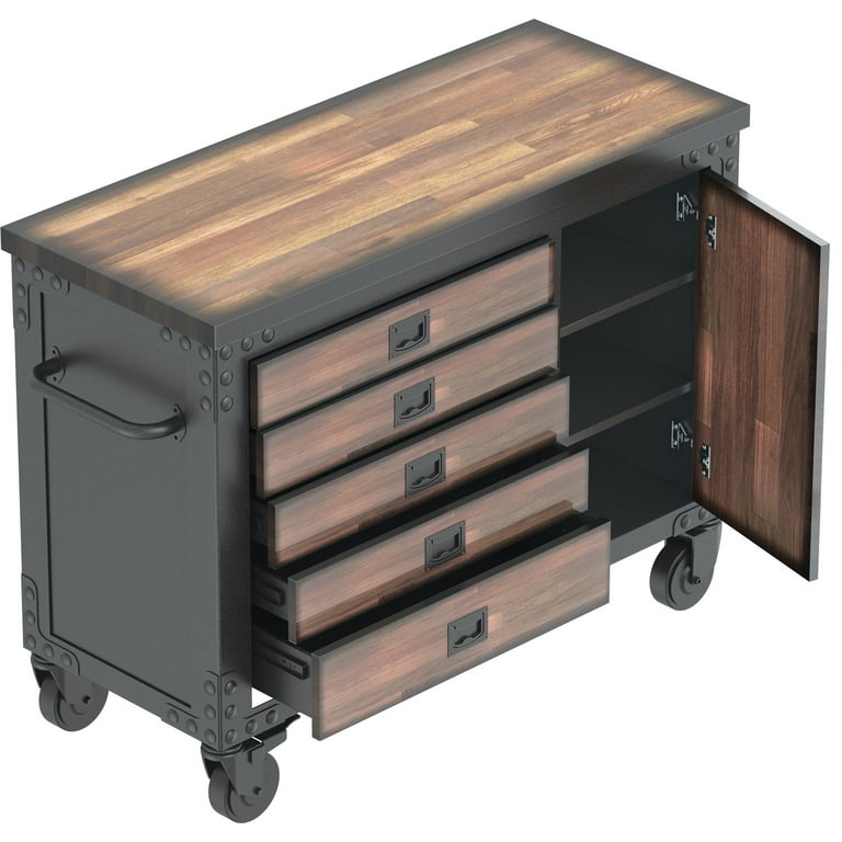 DuraMax 48 in. Large Mobile 5-Drawers Rolling ToolBox with Wood