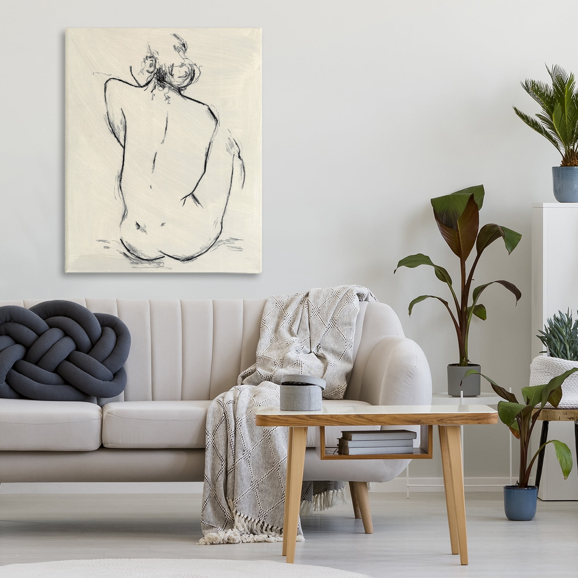 Stupell Industries Nude Sitting Study Canvas Wall Art, design by Chloe Elliot