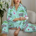 thumbnail image 6 of Lsque Hippo With Flamingos And Crocodiles Pattern Long Sleeve Pajama Set for Women - Soft 2-Piece Sleepwear and Loungewear Set with Pockets, Comfy Nightwear-Large, 6 of 7