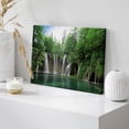thumbnail image 4 of HFDF Canvas Prt Wall Art Green Forest Waterfall Croatia Park Nature Wilderness Photography Modern Art Rustic Scenic Colorful Multicolor for Livg Room, Bedroom, Office - 24x20inch Framed, 4 of 5