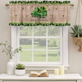 thumbnail image 2 of St. Patrick's Day Curtain Valances for Windows, Kitchen Valance Window Treatments Panel 2 Pack, Spring Green Shamrocks Truck Coin Plaid Rod Pocket Short Curtains for Bathroom Bedroom 54 x 18 Inch, 2 of 8