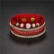 thumbnail image 2 of Moda estilo étnico cuentas prensa hebilla brazalete pulsera mano joyería regalo accesorios rojo, 2 of 3