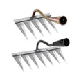 thumbnail image 1 of DOLITY 2Pcs Heavy Duty Weeding Hoe Rake Harrow Lawn Leveling Soil Loosening for Working 7 Tooth Brass 5 Tooth, 1 of 9