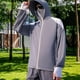 thumbnail image 5 of Camisa de protección solar con capucha para hombre, camisa con protección facial, cómoda 2XL Gris Profundo, 5 of 8