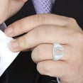 thumbnail image 4 of SZUL 1/4 Carat TW Horseshoe Diamond Men's Ring in 10K White Gold (J-K-L Color, I2-I3 Clarity), 4 of 5