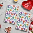 thumbnail image 3 of Red Purple Love Heart Valentine''s Day Kitchen Towels Dish Towels, 18x26 Inch Anniversary Farmhouse Decoration Hand Towels Set of 2, 3 of 6