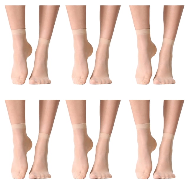 12 pares de calcetines altos hasta el tobillo transparentes para mujer, medias color piel, ultrafinas, frescas, transparentes, de seda para mujer
