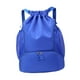 thumbnail image 3 of Mochila con cordón para hombre y mujer, bolsa de baloncesto con cordón para playa, natación, bolsillos laterales y compartimento para zapatos, bolsa Azul, 3 of 8