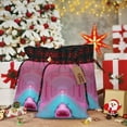 thumbnail image 6 of Rocae Pink Shark Pool Fantasy Print Christmas Drawstring Linen Gift Bag with Drawstrings Treat Bag Goody Present Bags for Christmas Party Favor, 6 of 8