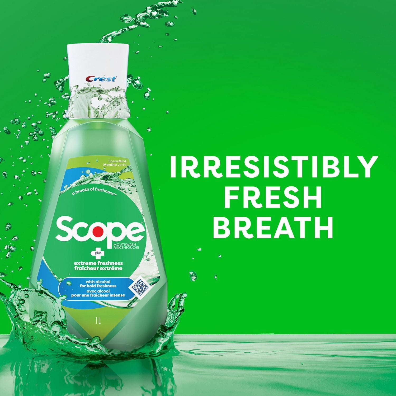 Rince-bouche Crest Scope fraîcheur intense, Menthe vive