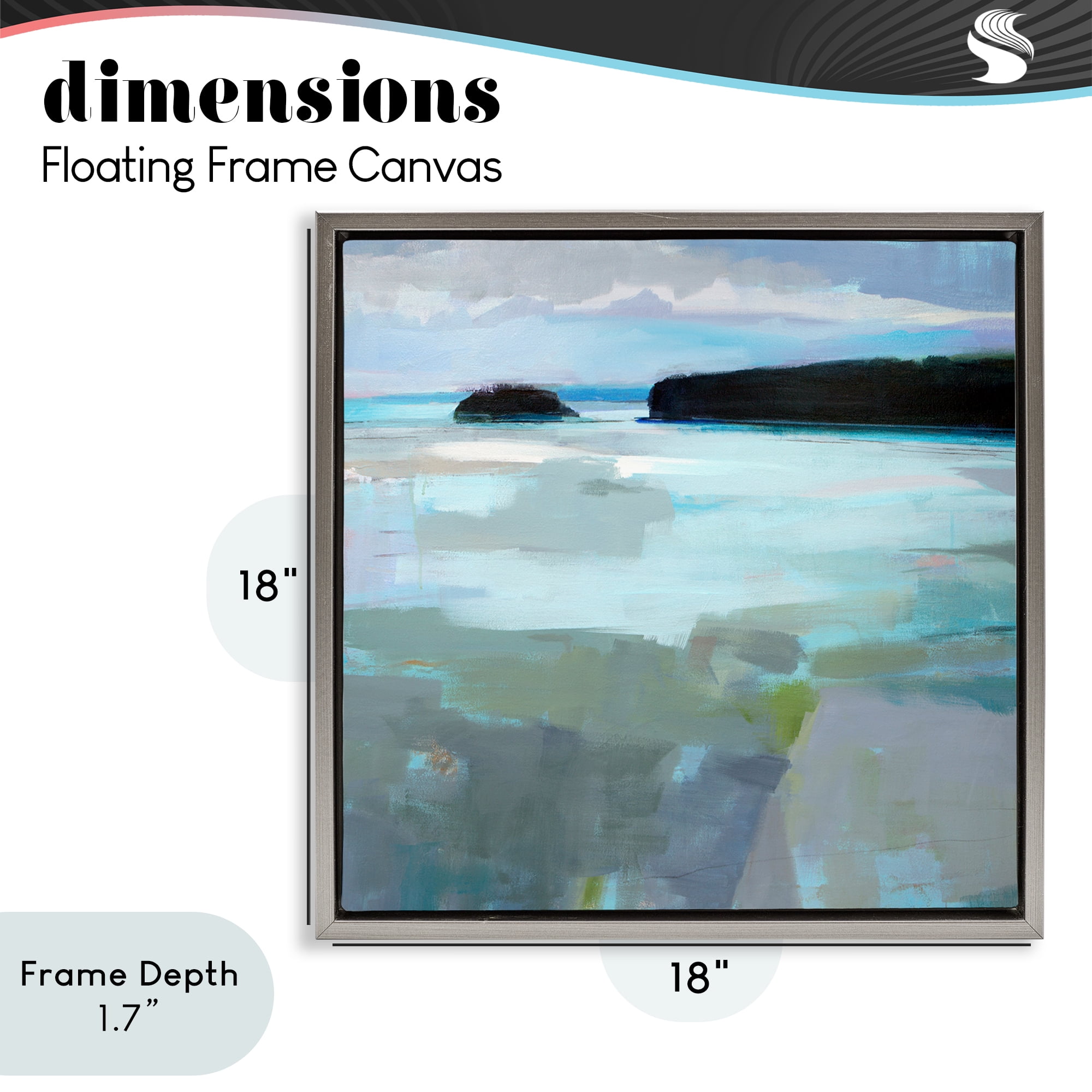 Stupell Industries Freeport Maine Abstraction Gray Framed Floater Canvas Wall Art, design by Kathleen Robbins