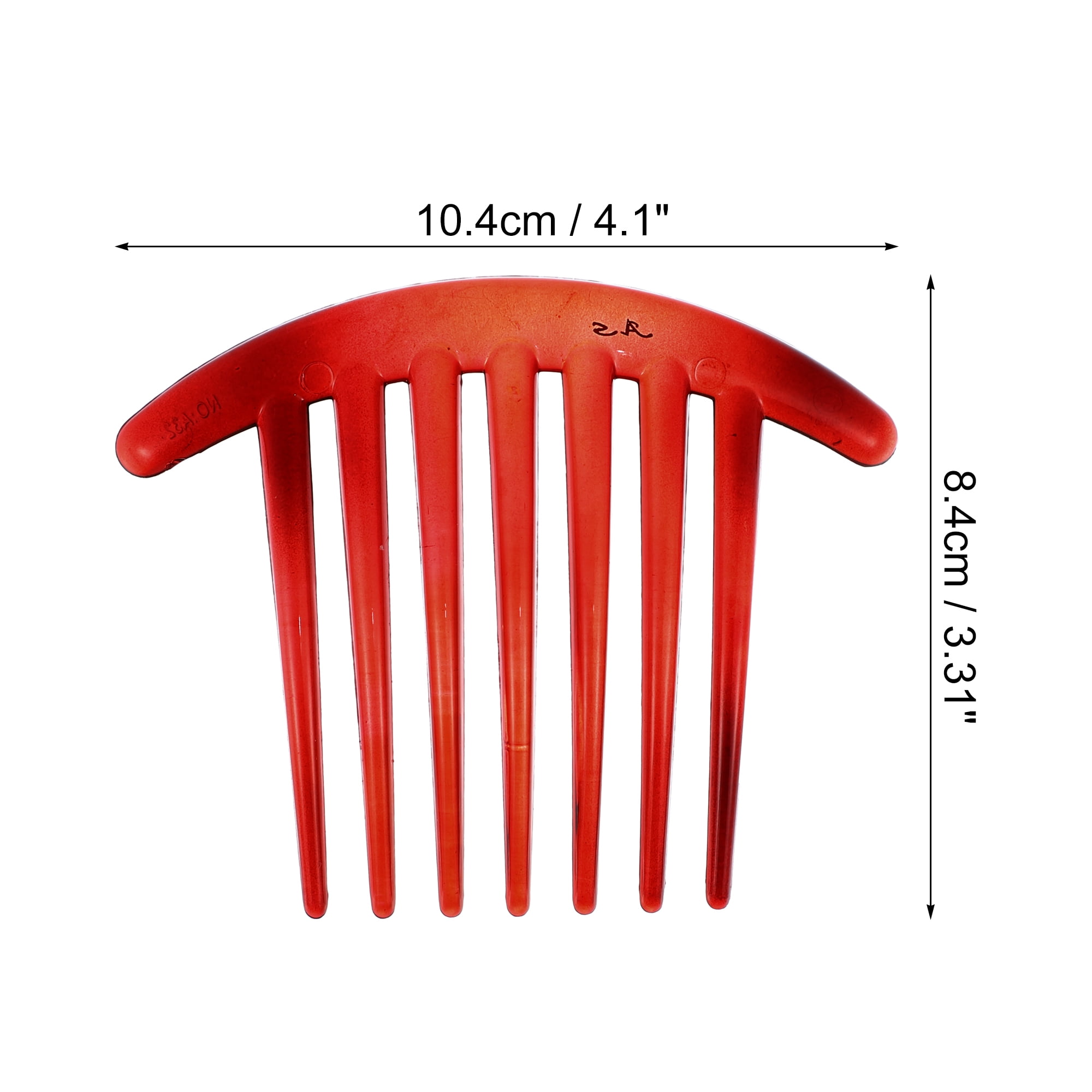 Unique Bargains 2 Pcs French Twist 7 Teeth Comb Teeth Hair Combs Clip Comb 4.1" Resin Red