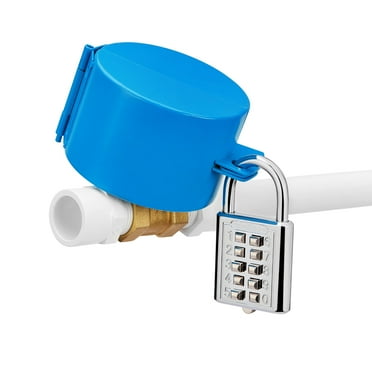 Round Door Handle Locking Device, Door Handle Lock Cover, (with Combination Padlock) Blocks Keyhole Entry and Disables Handle, Doubles as Outdoor Faucet Lock