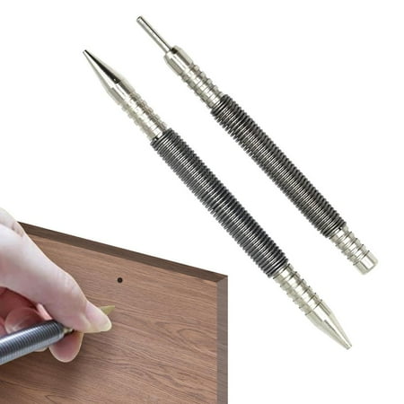 

Gecorid Nail Setter and Hinge Pin Punch Set Dual-Head Design Hammerless Spring Nail Set Carbon Steel Striking Force Door Pin Removal Tool steady