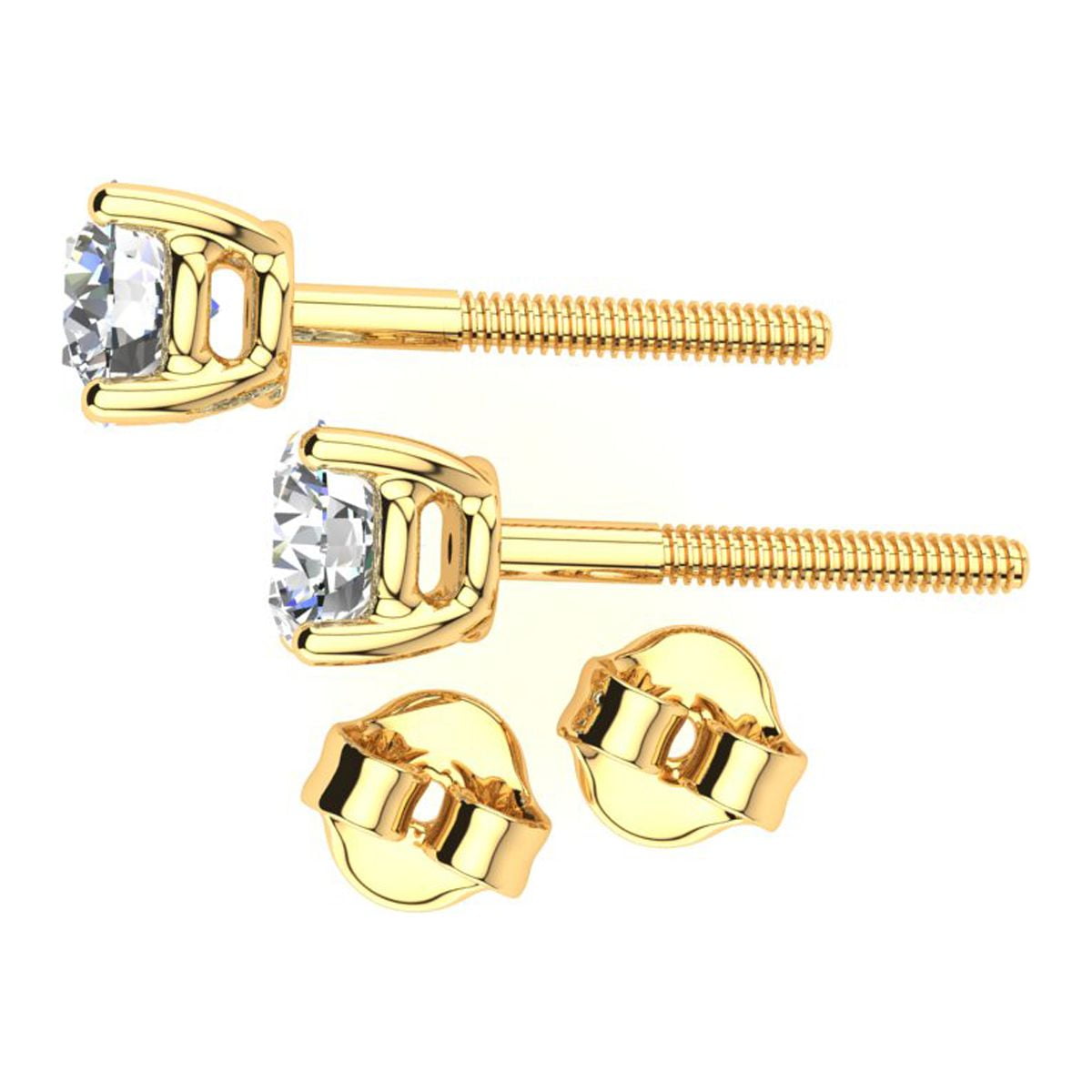 SuperJeweler 0.85 Carat Diamond Stud Earrings In 14 Karat Yellow Gold Long Post Earrings For Women